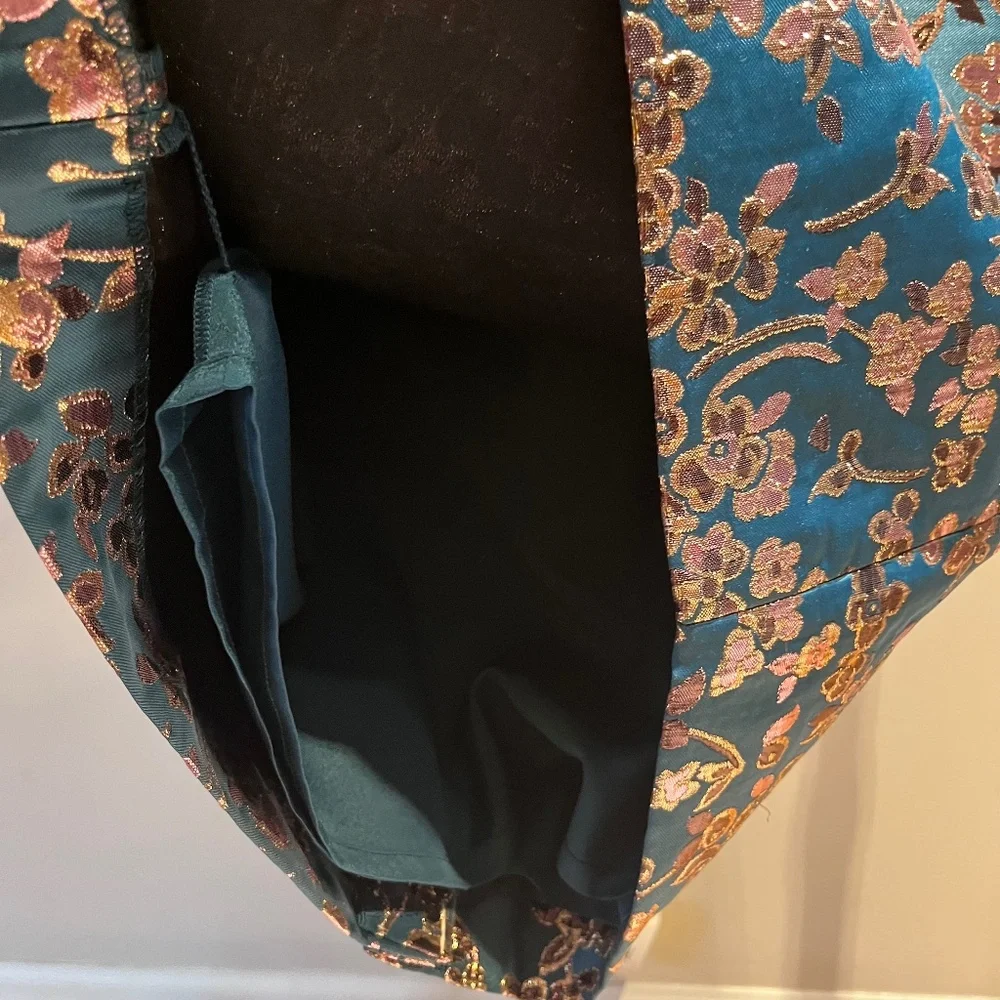 J. Crew Cherry Blossom Metallic Jacquard Two-Piece Skirt Set - Size 14